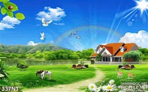 Tranh phong cảnh thiên nguyên trên thảo nguyên