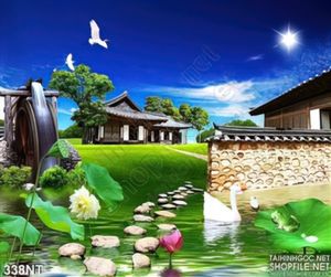 Tranh hồ Sen và ngôi nhà cổ