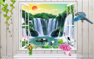 Tranh cửa sổ thác nước phong thủy