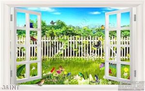 Tranh cửa sổ nhìn ra khu vườn hoa