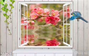 Tranh cửa sổ và hoa đào