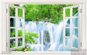 Tranh cửa sổ và thác nước phong thủy