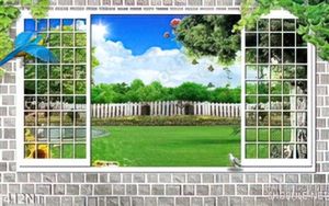 Tranh cửa sổ và khu vườn hoa