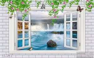 Tranh cửa sổ và thác nước