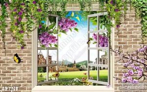 Tranh cửa sổ và cánh đồng cỏ