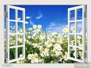 Tranh cửa sổ bên hoa cúc
