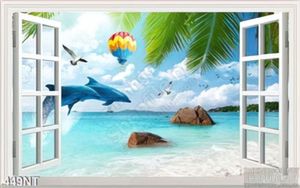 Tranh cửa sổ và đại dương xanh