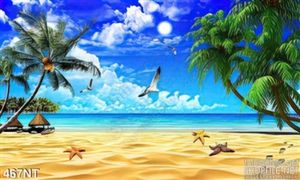 Tranh bãi biển và chim Hải Âu