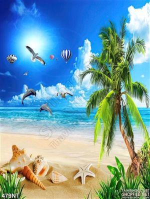 Tranh sao biển và cá heo