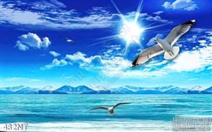 Tranh đại dương và chim hải âu