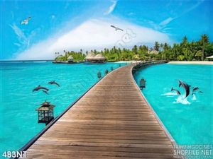 Tranh cây cầu dẫn đến hòn đảo