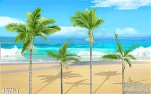 Tranh hàng dừa trên đại dương