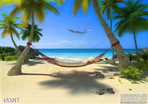 Tranh cây dừa trên bãi biển