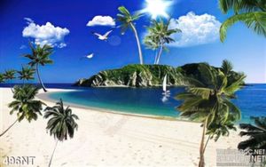Tranh hòn đảo trên đại dương xanh