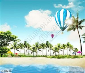 Tranh khinh khí cầu trên biển