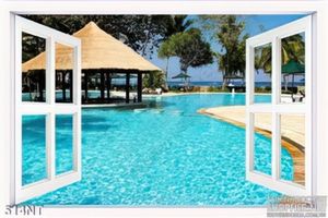 Tranh hồ bơi khu nghỉ dưỡng đẹp nhất