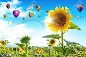 Tranh nghệ thuật cánh đồng hoa hướng dương in file gốc 