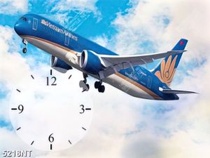 Tranh đồng hồ máy bay Vietnam Airlines in file gốc