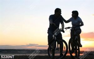 Tranh cặp đôi đi xe đạp