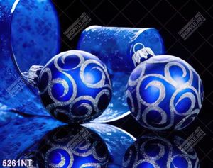 Tranh quả cầu xanh trang trí noel