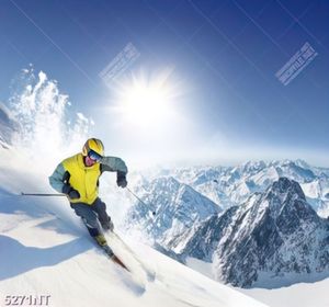 Tranh người đàn ông trượt tuyết