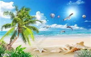 Tranh cây dừa và bãi biển