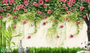 Tranh bức tường phủ hoa đẹp file gốc