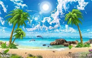 Tranh cá heo và đại dương xanh