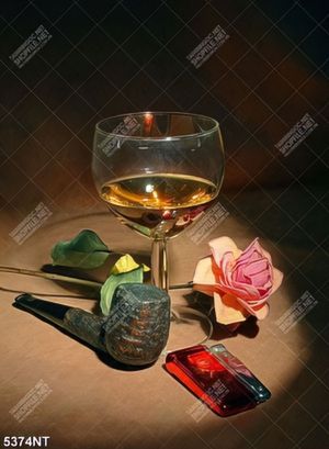 Tranh rượu và hoa