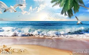 Tranh sóng biển và chim hải âu
