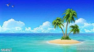 Tranh cây dừa và biển