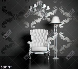 Tranh chiếc ghế và cây đèn nghệ thuật trắng đen
