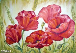 Tranh vẽ bông hoa đỏ
