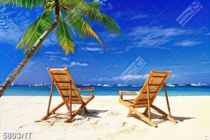 Tranh biển xanh cát trắng