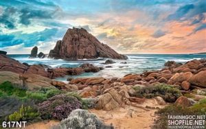 Tranh ghềnh đá trên biển