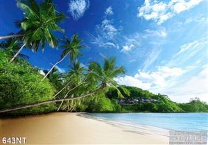 Tranh hàng dừa trên đại dương xanh
