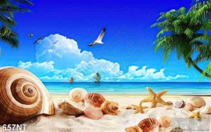 Tranh bãi  cát và đại dương xanh