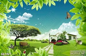 Tranh bãi cỏ công viên