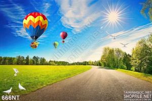 Tranh con đường và khinh khí cầu