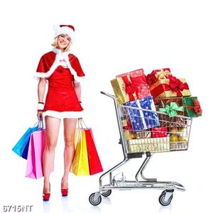 Tranh cô gái bên giỏ quà noel