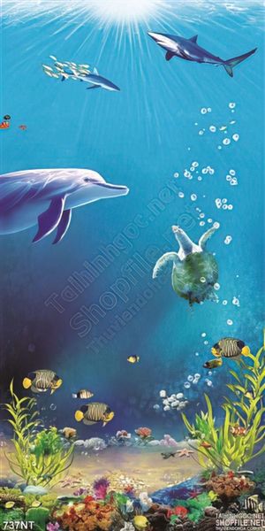 Tranh cá heo và đại dương xanh