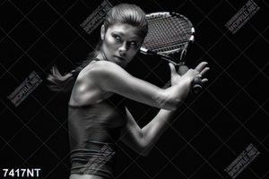 Tranh nghệ thuật vận động viên đánh tennis