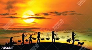 Tranh nghệ thuật làng quê yên bình 7456NT
