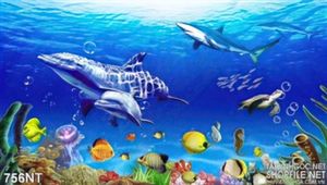 Tranh cá heo ở đại dương