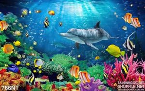 Tranh cá heo ở đại dương