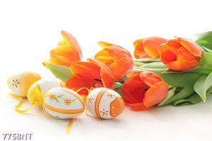 Tranh hoa và trứng phục sinh 7758NT