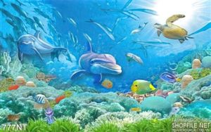 Tranh cá heo và san hô trang trí treo tường