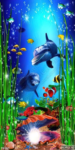 Tranh cá heo dưới đáy địa dương