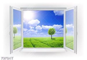 Tranh cánh cửa mở ra thiên nhiên tươi xanh 7976NT