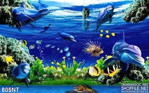 Tranh cá heo ở đại dương xanh